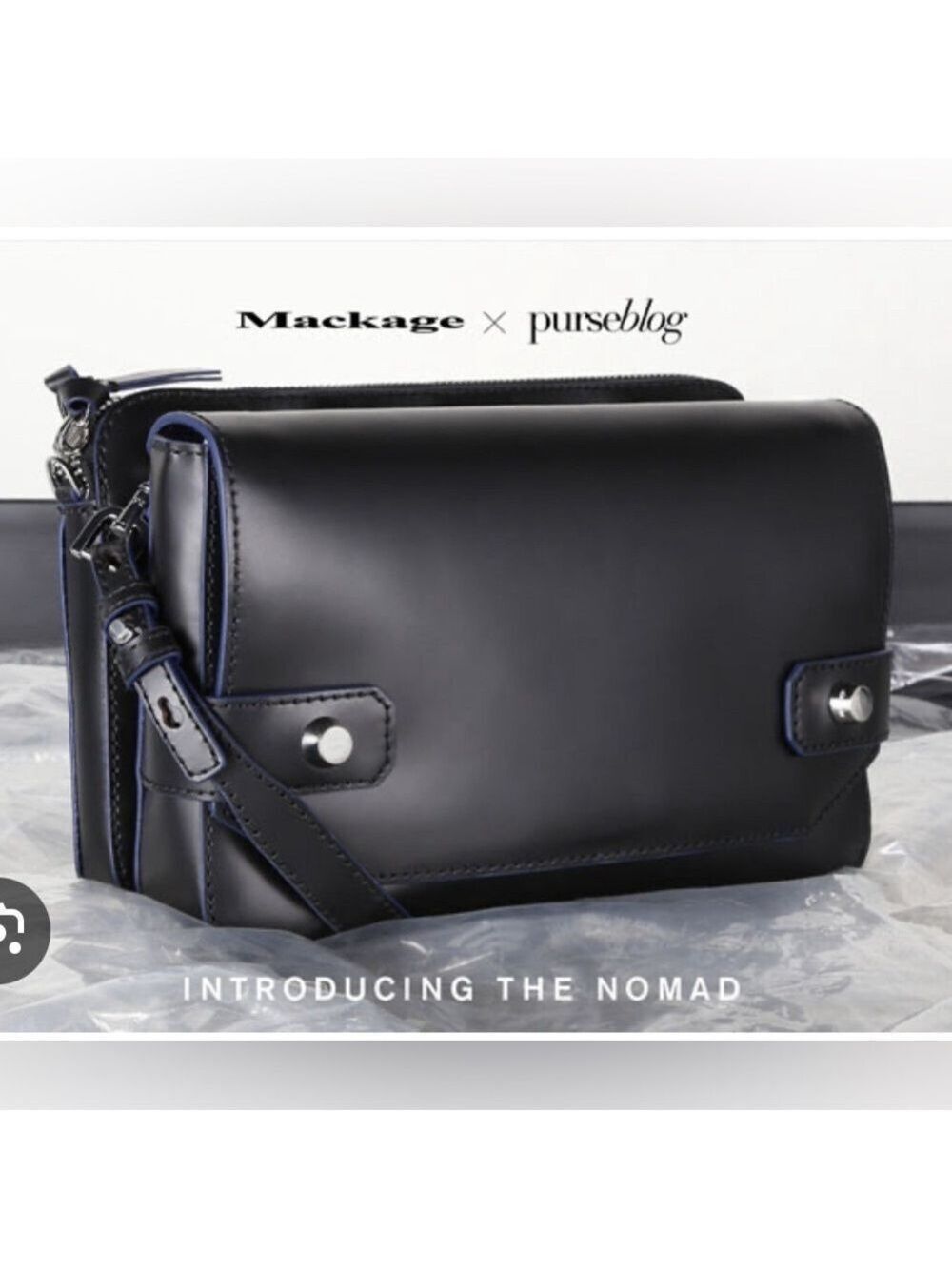 Mackage "Nomad" Convertible Shoulder Cross body, travel Bag Purse Black leather